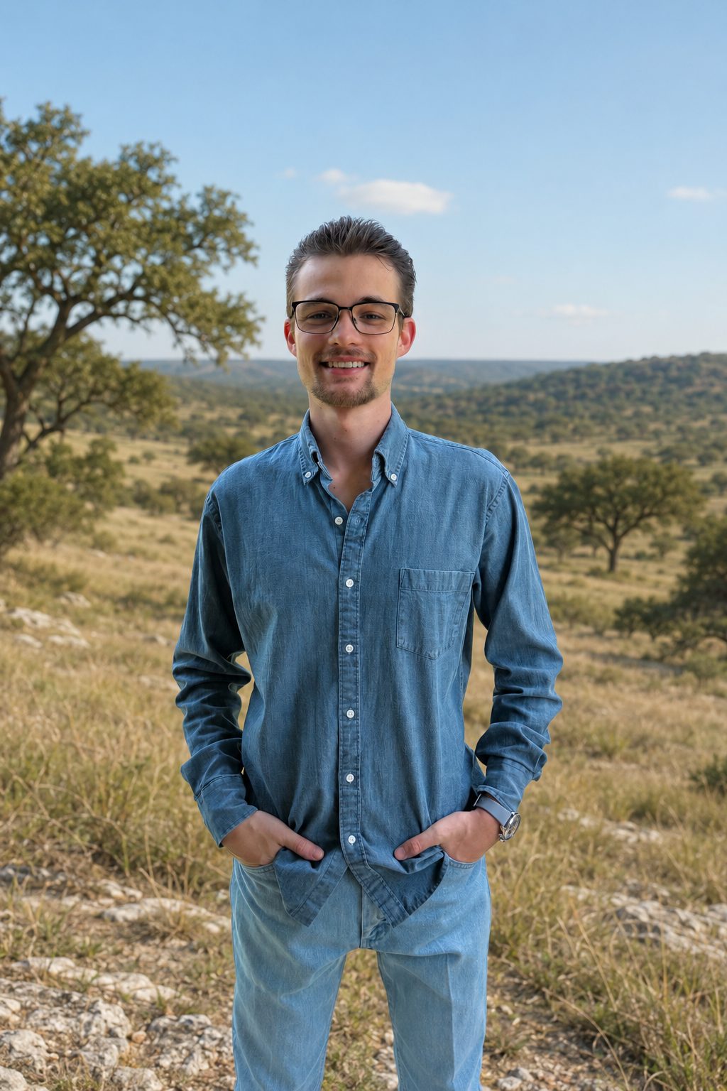 Brody Preston, Texas real estate agent, in the Texas Hill Country